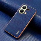 For Redmi Note 13 4G AZNS Electroplated Frame Crocodile Texture Full Coverage Phone Case(Blue) - 2