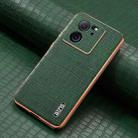 For Redmi K60 Ultra AZNS Electroplated Frame Crocodile Texture Full Coverage Phone Case(Green) - 2