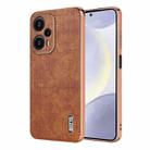 For Redmi Note 12 Turbo AZNS Electroplated Frame Crocodile Texture Full Coverage Phone Case(Brown) - 1