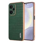 For Redmi Note 12 Turbo AZNS Electroplated Frame Crocodile Texture Full Coverage Phone Case(Green) - 1