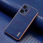 For Redmi Note 12 Turbo AZNS Electroplated Frame Crocodile Texture Full Coverage Phone Case(Blue) - 2