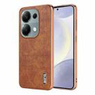 For Redmi Note 13 Pro 4G AZNS Electroplated Frame Crocodile Texture Full Coverage Phone Case(Brown) - 1