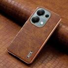 For Redmi Note 13 Pro 4G AZNS Electroplated Frame Crocodile Texture Full Coverage Phone Case(Brown) - 2