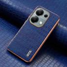 For Redmi Note 13 Pro 4G AZNS Electroplated Frame Crocodile Texture Full Coverage Phone Case(Blue) - 2