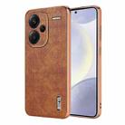 For Redmi Note 13 Pro+ 5G AZNS Electroplated Frame Crocodile Texture Full Coverage Phone Case(Brown) - 1