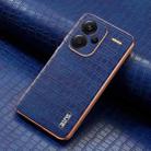 For Redmi Note 13 Pro+ 5G AZNS Electroplated Frame Crocodile Texture Full Coverage Phone Case(Blue) - 2