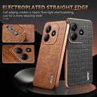 For Redmi Note 14 5G AZNS Electroplated Frame Crocodile Texture Full Coverage Phone Case(Brown) - 3