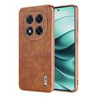 For Redmi Note 14 Pro+ 5G AZNS Electroplated Frame Crocodile Texture Full Coverage Phone Case(Brown) - 1