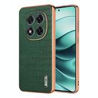 For Redmi Note 14 Pro+ 5G AZNS Electroplated Frame Crocodile Texture Full Coverage Phone Case(Green) - 1