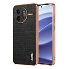 For Redmi K80 Pro AZNS Electroplated Frame Crocodile Texture Full Coverage Phone Case(Black) - 1