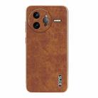 For Redmi K80 Pro AZNS Electroplated Frame Crocodile Texture Full Coverage Phone Case(Brown) - 2