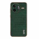 For Redmi K80 Pro AZNS Electroplated Frame Crocodile Texture Full Coverage Phone Case(Green) - 2