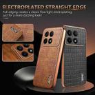 For Xiaomi Poco F6 Pro AZNS Electroplated Frame Crocodile Texture Full Coverage Phone Case(Brown) - 3