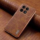 For Xiaomi Poco X6 Pro AZNS Electroplated Frame Crocodile Texture Full Coverage Phone Case(Brown) - 2