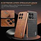 For Xiaomi Poco X6 Pro AZNS Electroplated Frame Crocodile Texture Full Coverage Phone Case(Brown) - 3