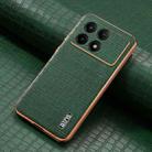 For Xiaomi Poco X6 Pro AZNS Electroplated Frame Crocodile Texture Full Coverage Phone Case(Green) - 2
