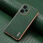 For Xiaomi Poco F5 AZNS Electroplated Frame Crocodile Texture Full Coverage Phone Case(Green) - 2