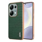 For Xiaomi Poco M6 Pro AZNS Electroplated Frame Crocodile Texture Full Coverage Phone Case(Green) - 1