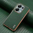 For Xiaomi Poco M6 Pro AZNS Electroplated Frame Crocodile Texture Full Coverage Phone Case(Green) - 2
