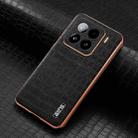 For Xiaomi 15 AZNS Electroplated Frame Crocodile Texture Full Coverage Phone Case(Black) - 2