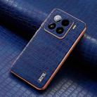 For Xiaomi 15 AZNS Electroplated Frame Crocodile Texture Full Coverage Phone Case(Blue) - 2