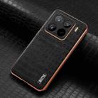 For Xiaomi 15 Pro AZNS Electroplated Frame Crocodile Texture Full Coverage Phone Case(Black) - 2