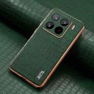 For Xiaomi 15 Pro AZNS Electroplated Frame Crocodile Texture Full Coverage Phone Case(Green) - 2