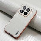 For Xiaomi 15 Pro AZNS Electroplated Frame Crocodile Texture Full Coverage Phone Case(White) - 2