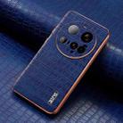 For Xiaomi 15 Ultra AZNS Electroplated Frame Crocodile Texture Full Coverage Phone Case(Blue) - 2