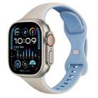 For Apple Watch Ultra 2 49mm Two Color Slim Butterfly Buckle Silicone Watch Band(White Fog Blue) - 1