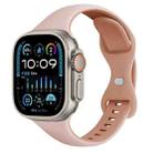 For Apple Watch Ultra 2 49mm Two Color Slim Butterfly Buckle Silicone Watch Band(Pink Rose Grey) - 1