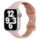 For Apple Watch SE 2022 44mm Two Color Slim Butterfly Buckle Silicone Watch Band(Pink Rose Grey) - 1