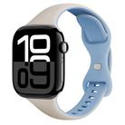 For Apple Watch Series 10 46mm Two Color Slim Butterfly Buckle Silicone Watch Band(White Fog Blue) - 1