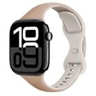 For Apple Watch Series 10 46mm Two Color Slim Butterfly Buckle Silicone Watch Band(Milk Tea Rock White) - 1