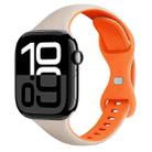 For Apple Watch Series 10 46mm Two Color Slim Butterfly Buckle Silicone Watch Band(Starlight Orange) - 1