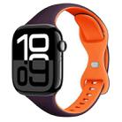 For Apple Watch Series 10 42mm Two Color Slim Butterfly Buckle Silicone Watch Band(Dark Purple Orange) - 1