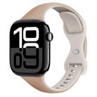 For Apple Watch Series 10 42mm Two Color Slim Butterfly Buckle Silicone Watch Band(Milk Tea Rock White) - 1