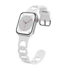For Apple Watch SE 2023 44mm Donut Hollow Silicone Watch Band(White) - 1