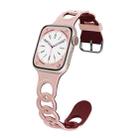 For Apple Watch SE 2023 44mm Donut Hollow Silicone Watch Band(Pink Wine Red) - 1