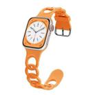 For Apple Watch SE 2023 44mm Donut Hollow Silicone Watch Band(Orange) - 1