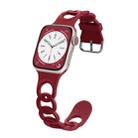 For Apple Watch SE 2023 44mm Donut Hollow Silicone Watch Band(Wine Red) - 1