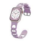 For Apple Watch SE 2023 44mm Donut Hollow Silicone Watch Band(Light Purple) - 1