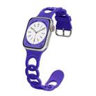 For Apple Watch SE 2023 44mm Donut Hollow Silicone Watch Band(Dark Purple) - 1