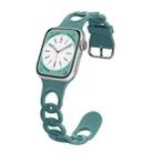 For Apple Watch SE 2023 44mm Donut Hollow Silicone Watch Band(Pine Green) - 1