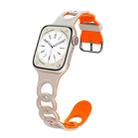 For Apple Watch SE 2023 44mm Donut Hollow Silicone Watch Band(Starlight Orange) - 1