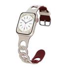 For Apple Watch SE 2023 44mm Donut Hollow Silicone Watch Band(Starlight Wine Red) - 1