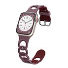 For Apple Watch SE 2023 44mm Donut Hollow Silicone Watch Band(Smoke Purple Wine Red) - 1