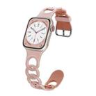 For Apple Watch SE 2023 40mm Donut Hollow Silicone Watch Band(Pink Rose Grey) - 1