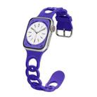 For Apple Watch SE 2023 40mm Donut Hollow Silicone Watch Band(Dark Purple) - 1