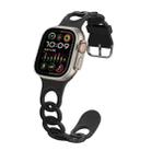 For Apple Watch Ultra 2 49mm Donut Hollow Silicone Watch Band(Black) - 1